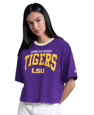 Women's Purple LSU Tigers Ace Cropped T-Shirt