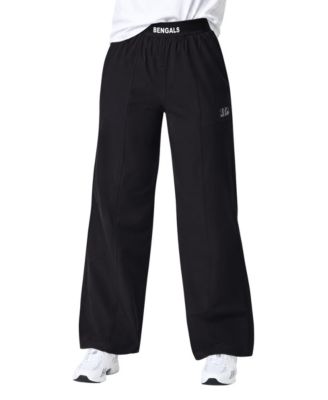 Women's Black Cincinnati Bengals Athleisure Wide-Leg Pants