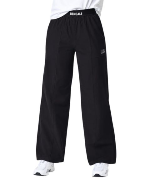 Женские брюки Starter Black Cincinnati Bengals Athleisure Wide-Leg