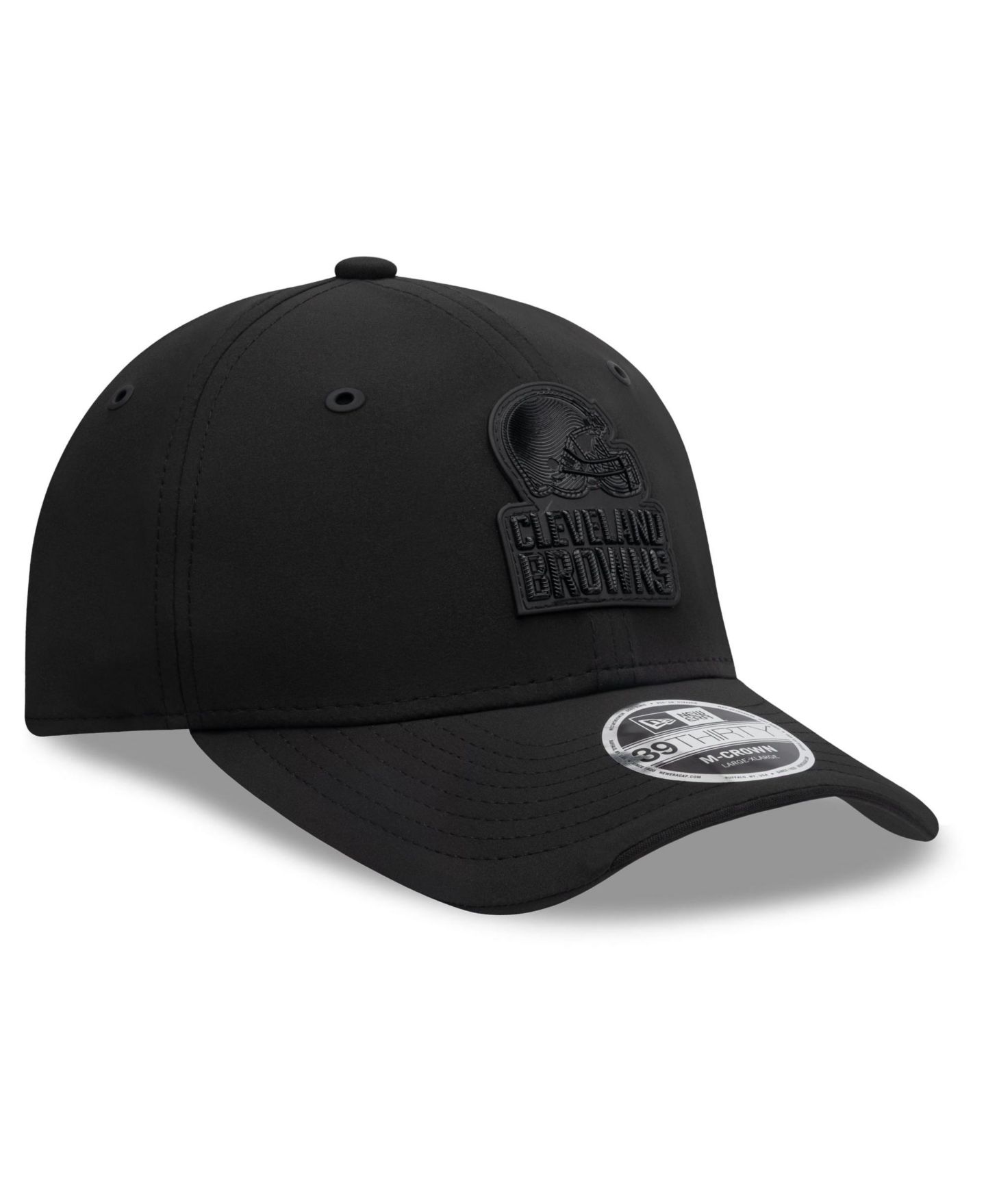 Мужской головной убор New Era Black Cleveland Browns 2026 Sideline 39THIRTY M-Crown Stretch Hat — фото 3