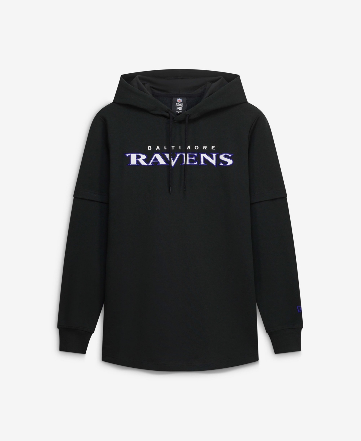 New Era Men's Black Baltimore Ravens Functional Fandom Twofer Hoodie - Black