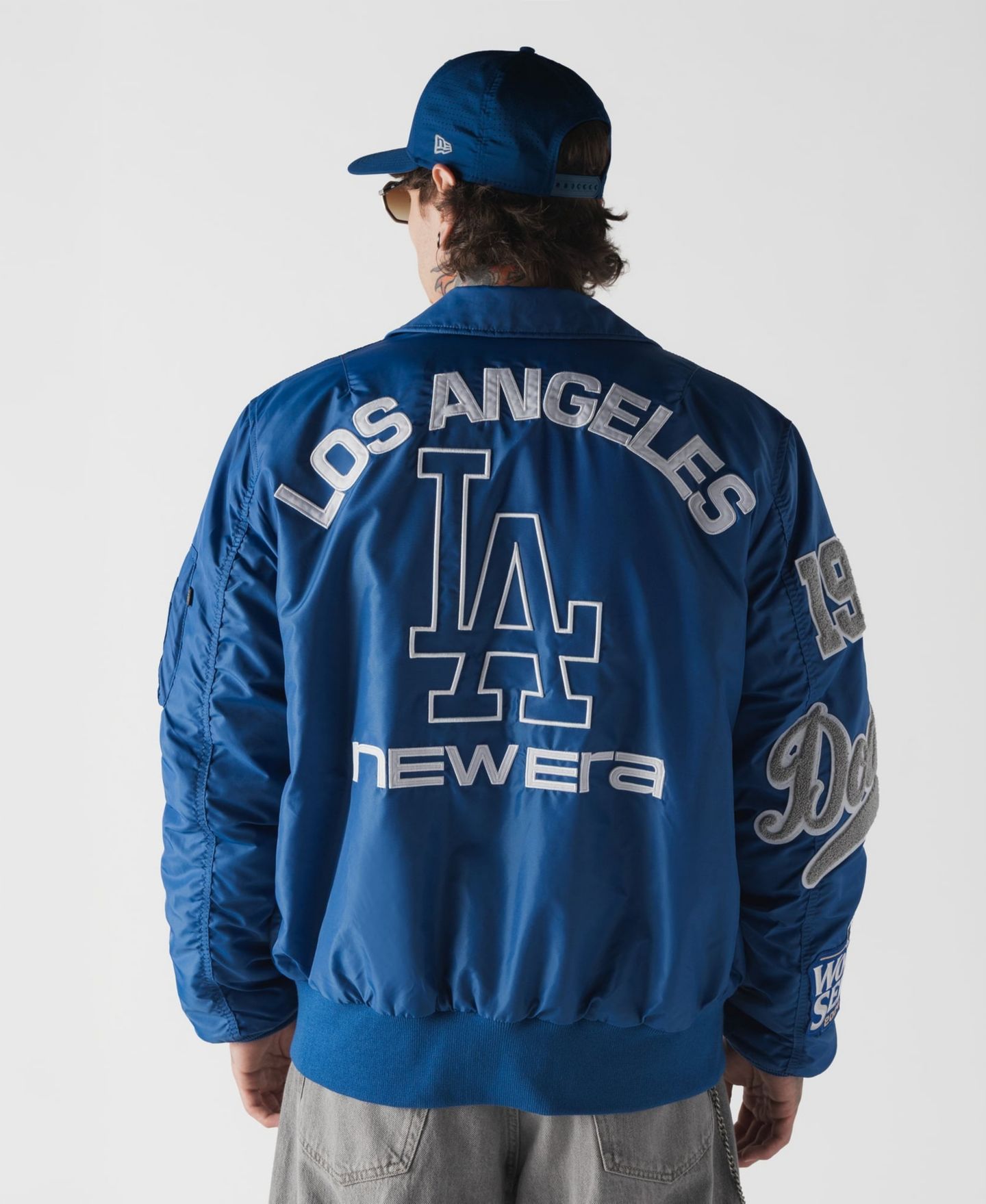 Мужская куртка New Era x Alpha Industries Royal Los Angeles Dodgers MA-1 Full-Zip Bomber — фото 2