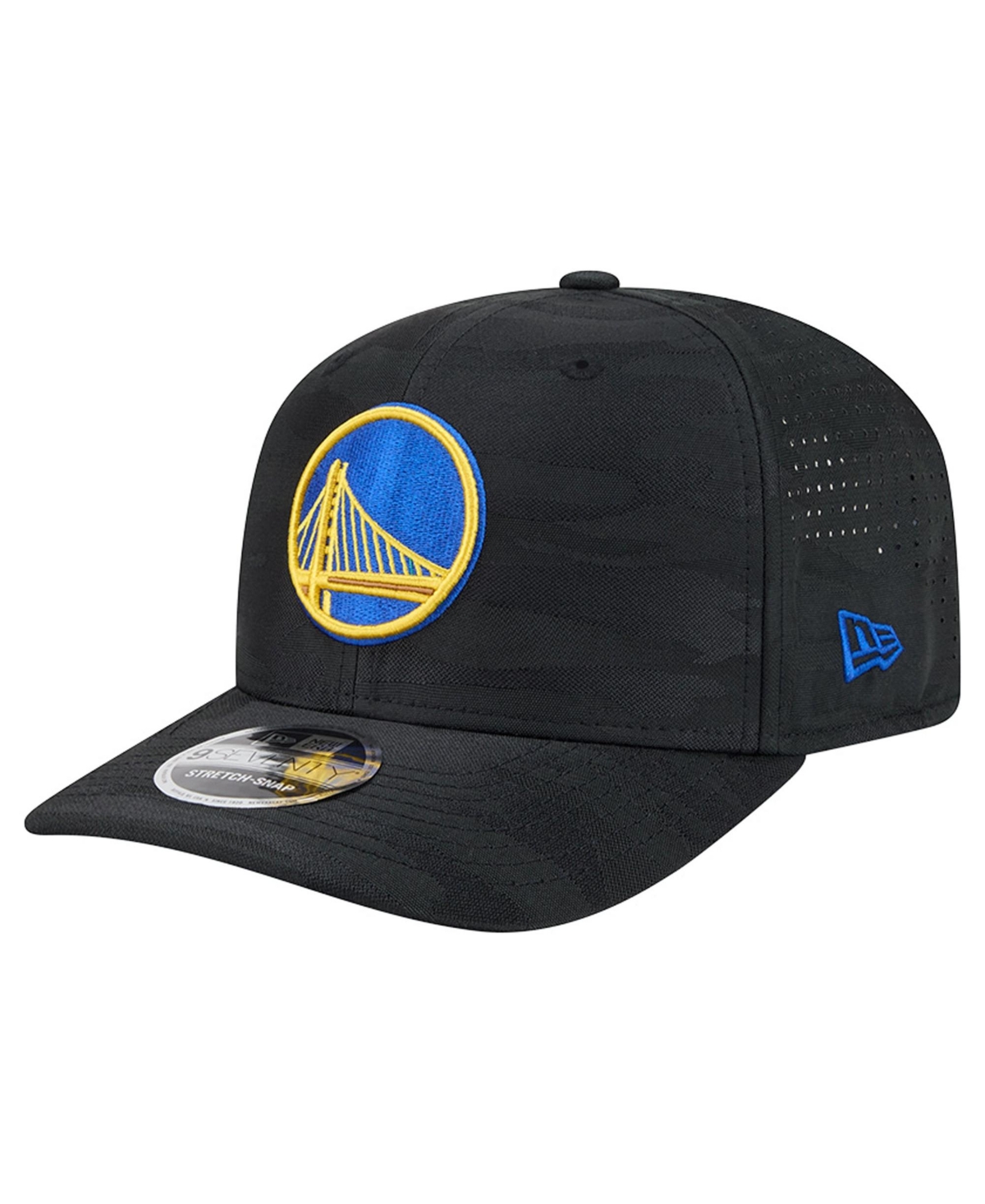 New Era Men's Black Golden State Warriors Camo 9SEVENTY Perforated Adjustable Hat - Black