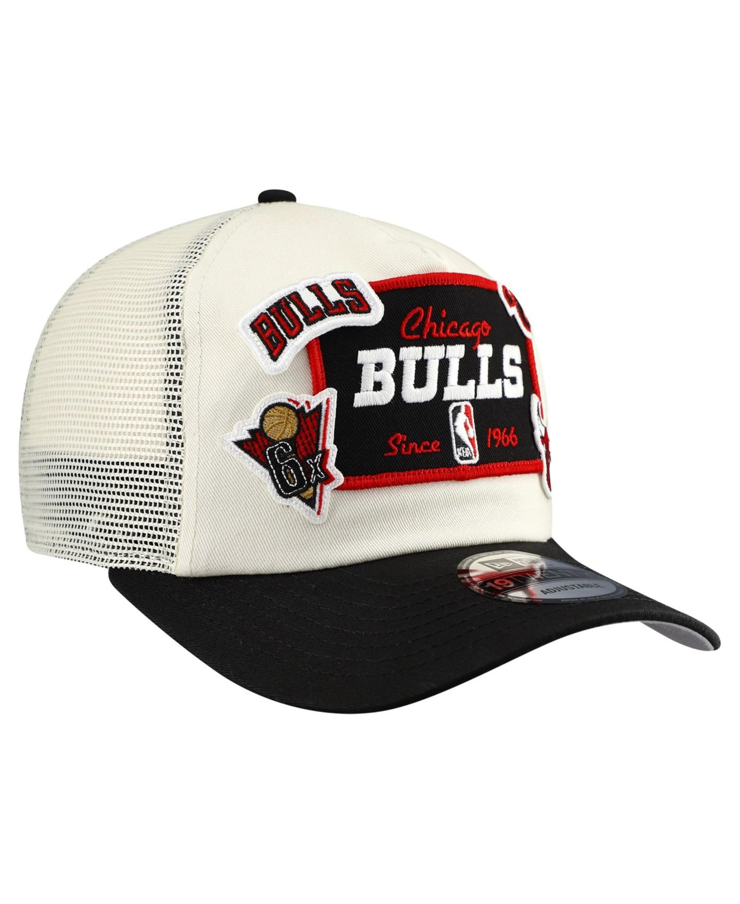 Мужская кепка New Era Cream Chicago Bulls Layered Patch 19TWENTY Adjustable Hat — фото 3