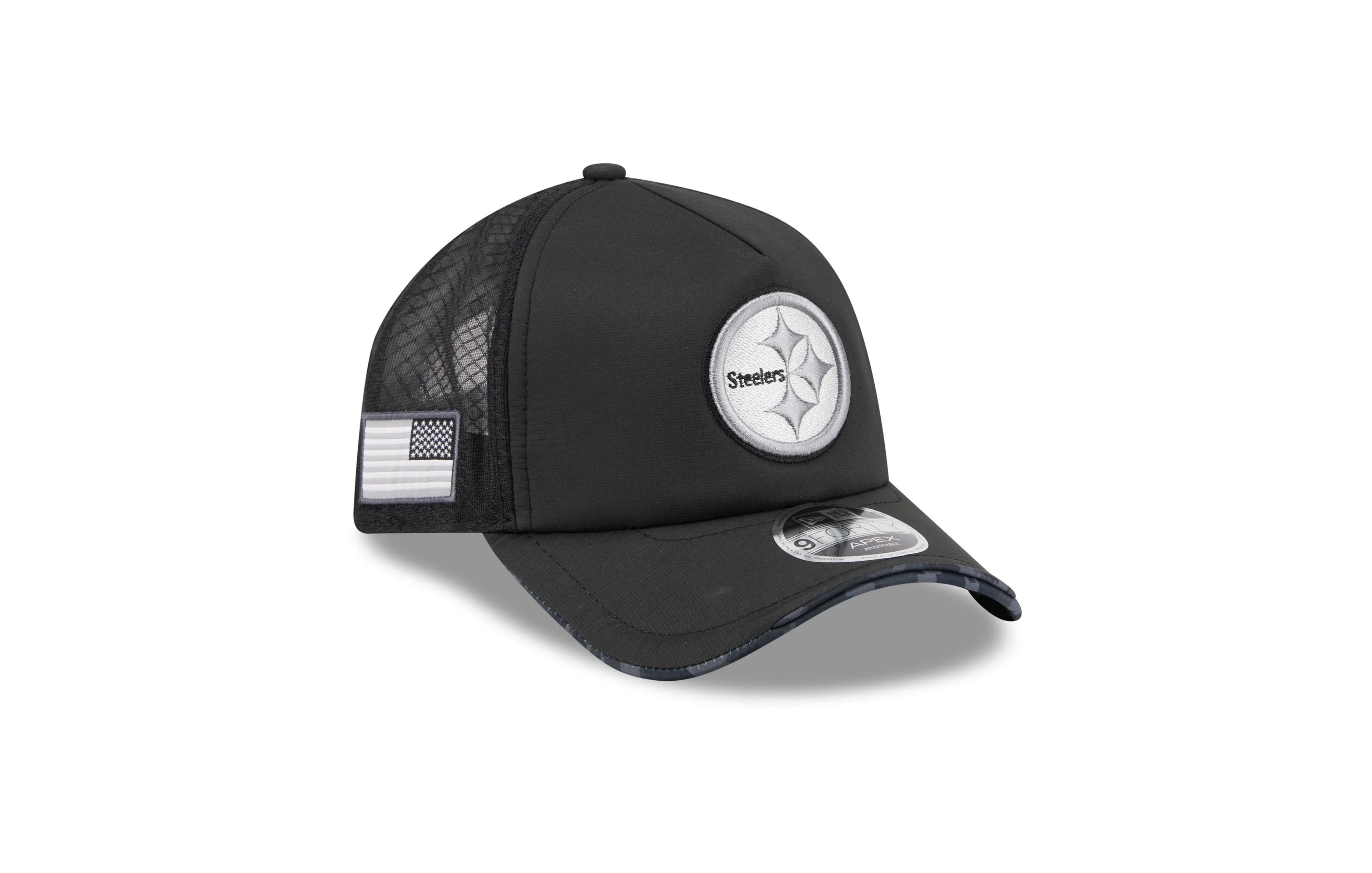 New Era Men's Black Pittsburgh Steelers 2026 Salute To Service Apex 9FORTY Adjustable Trucker Hat