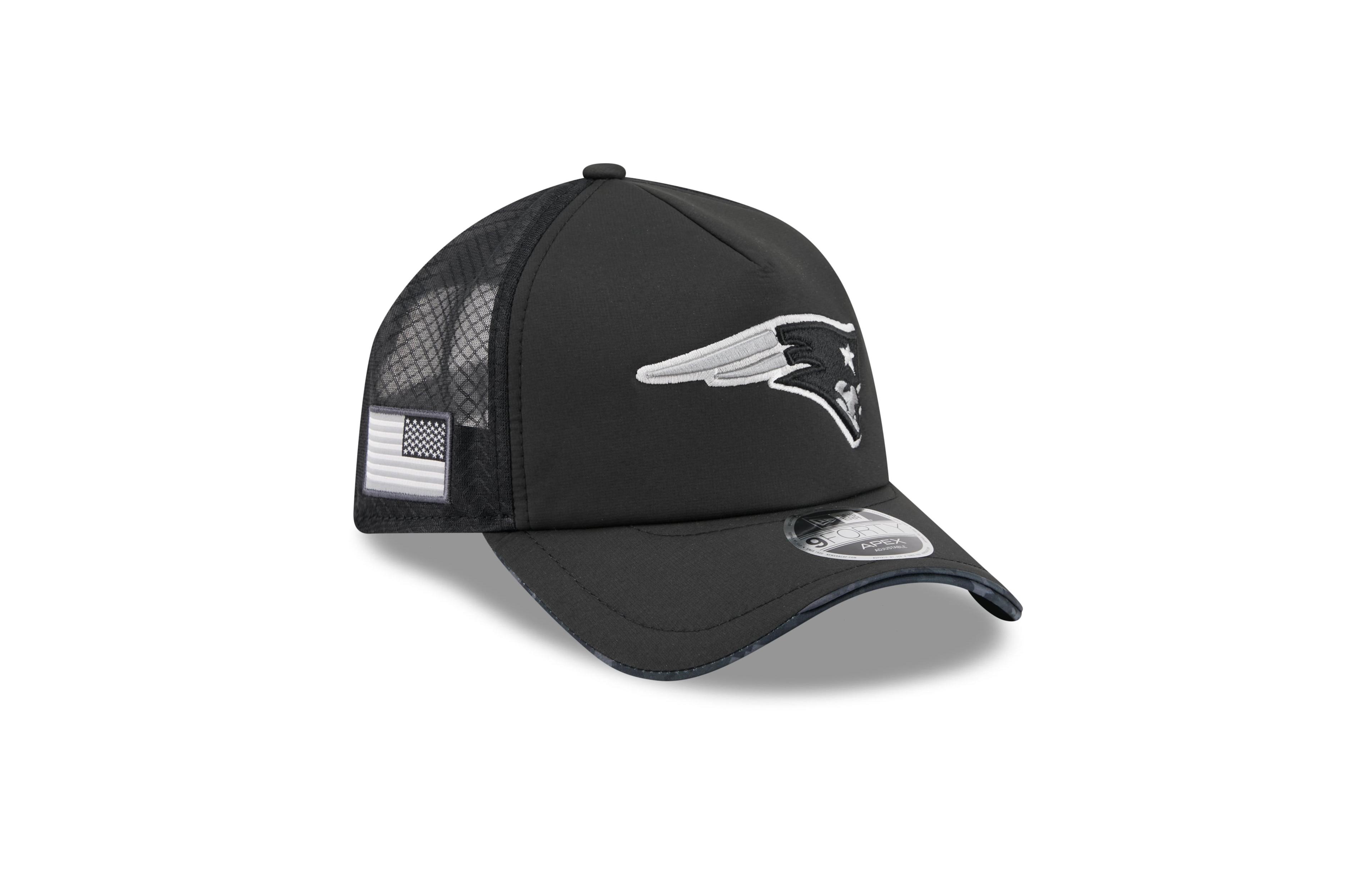 New Era Men's Black New England Patriots 2026 Salute To Service Apex 9FORTY Adjustable Trucker Hat