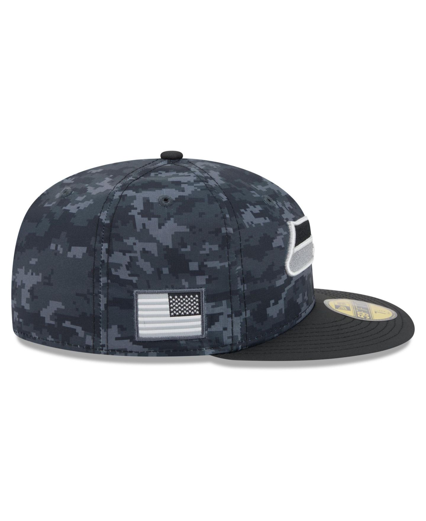 Мужская кепка New Era Black Seattle Seahawks 2026 Salute To Service 59FIFTY Fitted Hat — фото 6