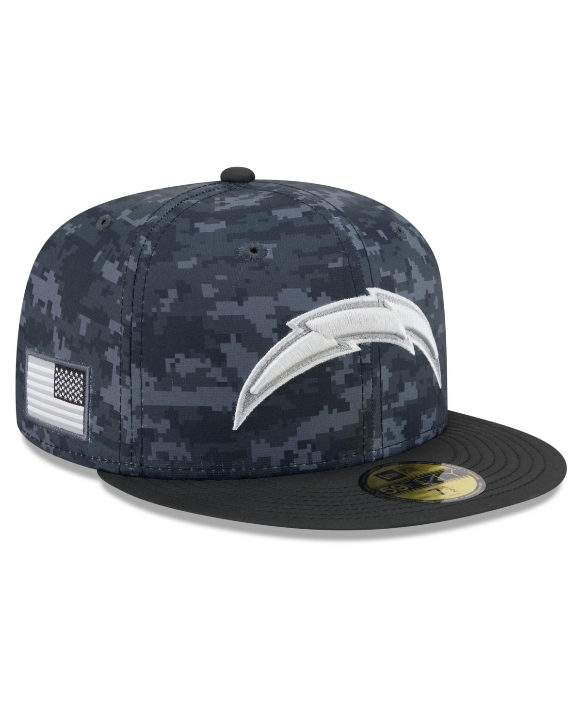 New Era Men's Black Los Angeles Chargers 2026 Salute To Service 59FIFTY Fitted Hat - Black
