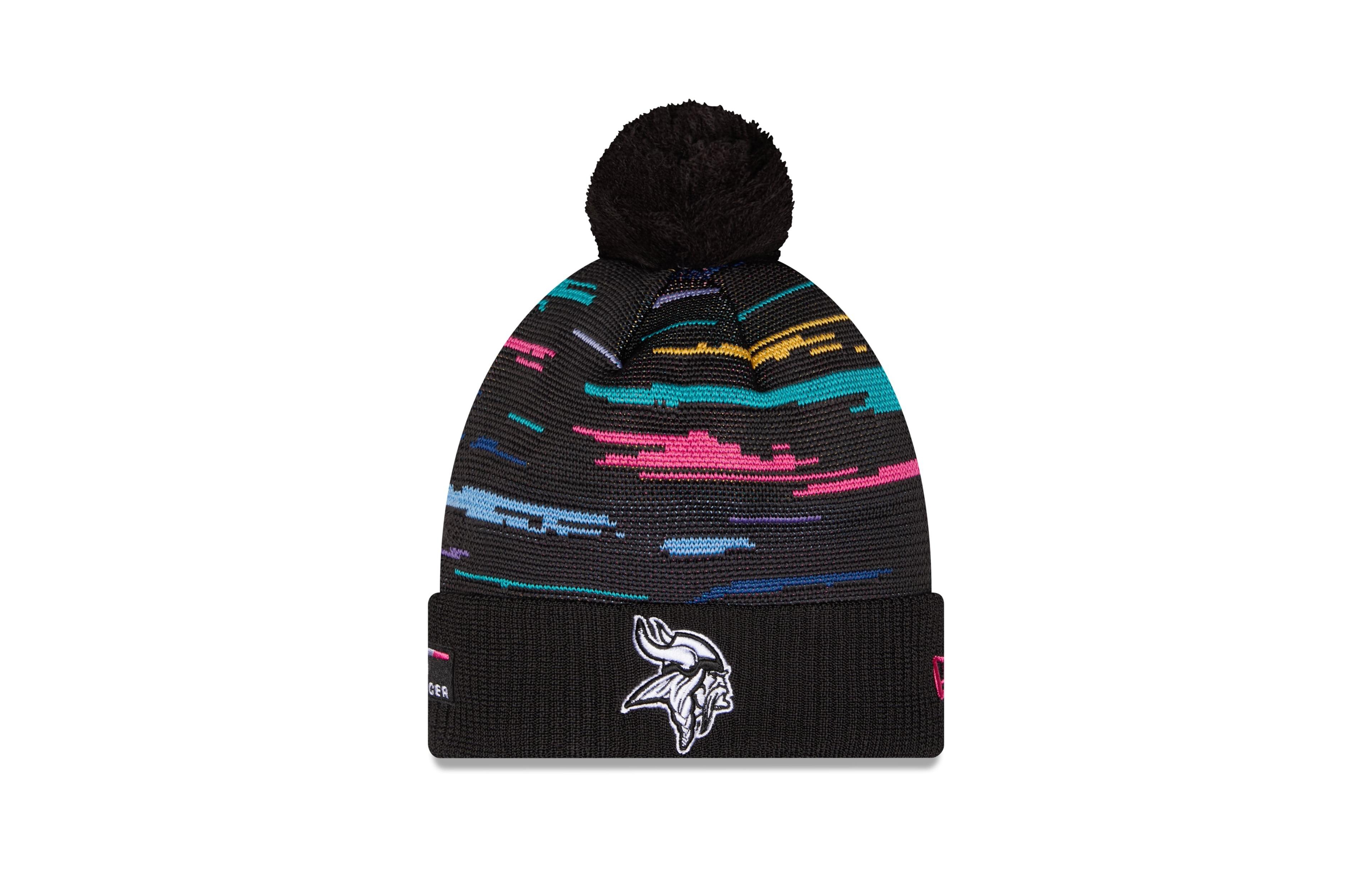 New Era Men's Black Minnesota Vikings 2026 Nfl Crucial Catch Cuffed Knit with Pom Hat