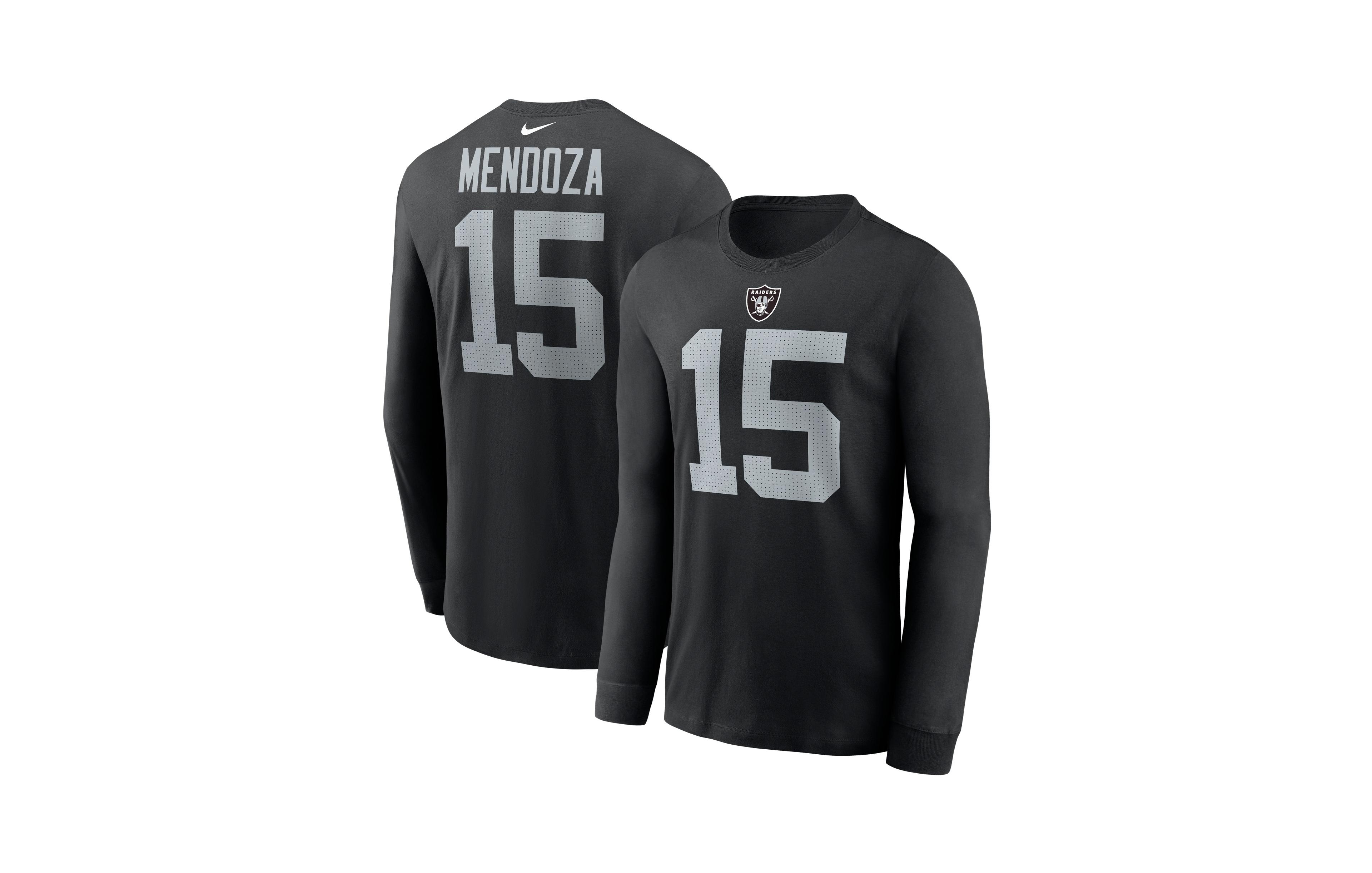 Nike Men's Fernando Mendoza Black Las Vegas Raiders Name & Number Long Sleeve T-Shirt