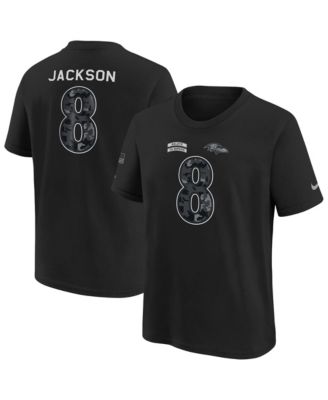 Big Boys' and Girls' Lamar Jackson Black Baltimore Ravens 2026 Salute to Service Name & Number T-Shirt