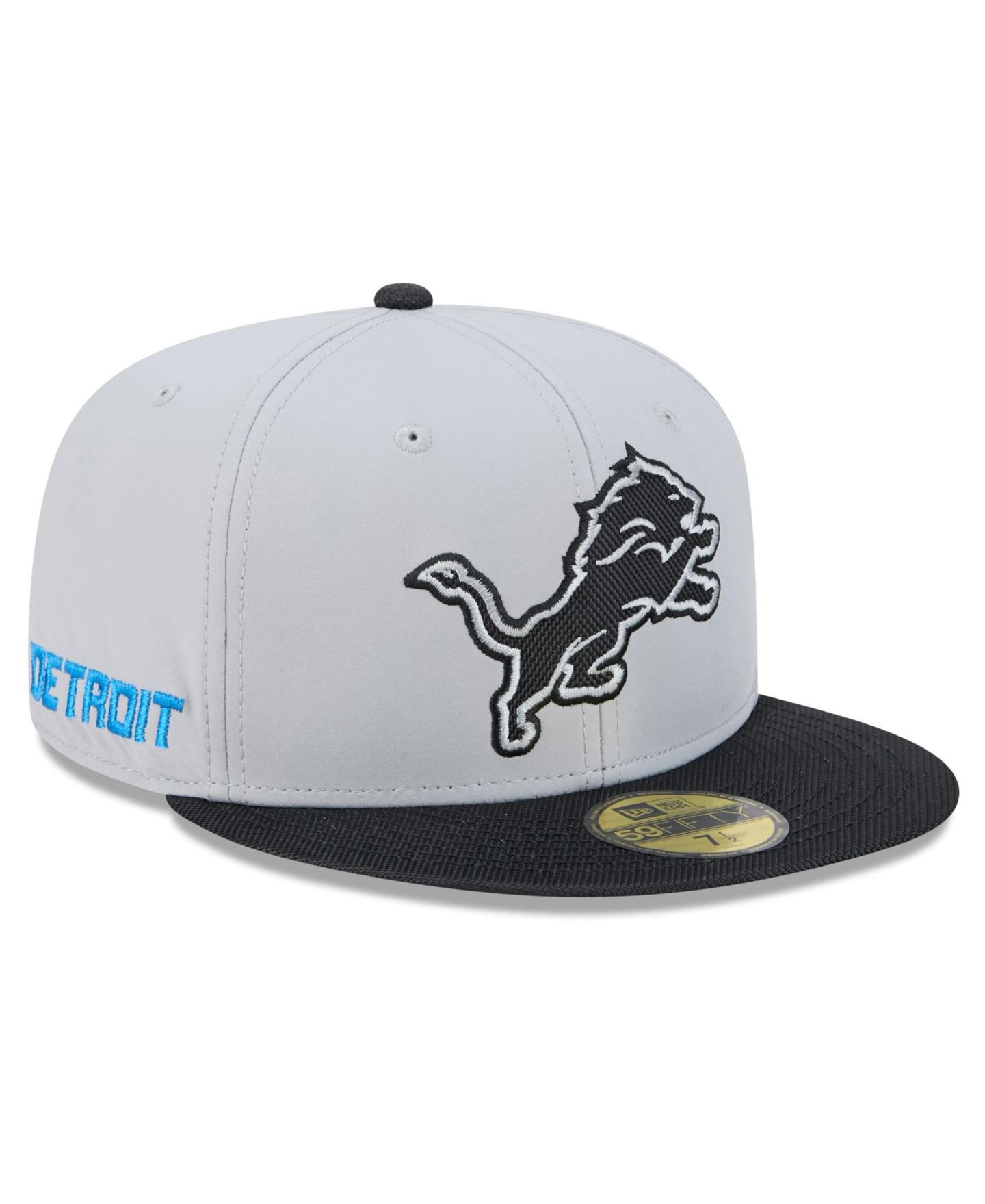 Мужская кепка New Era Gray Detroit Lions 2026 Rivalries Collection 59FIFTY Fitted Hat — фото 1