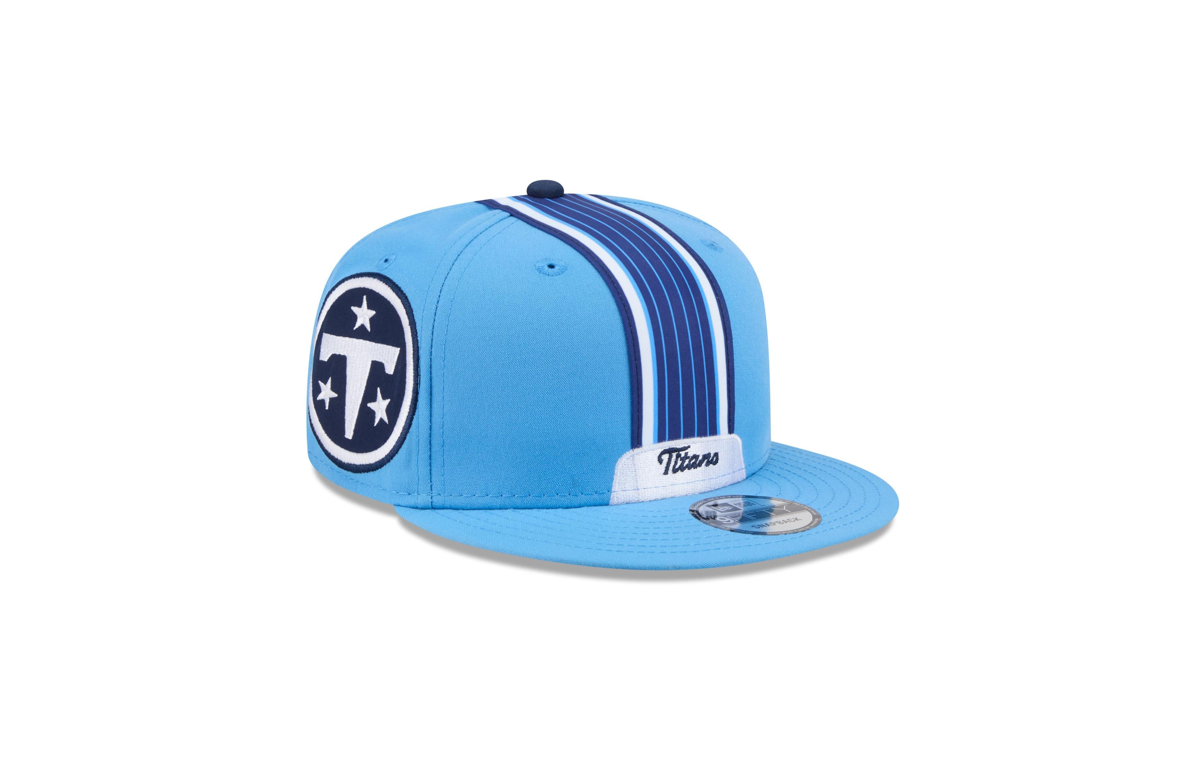 New Era Men's Light Blue Tennessee Titans 2026 Rivalries Collection Fan Pack Helmet 9FIFTY Snapback Hat