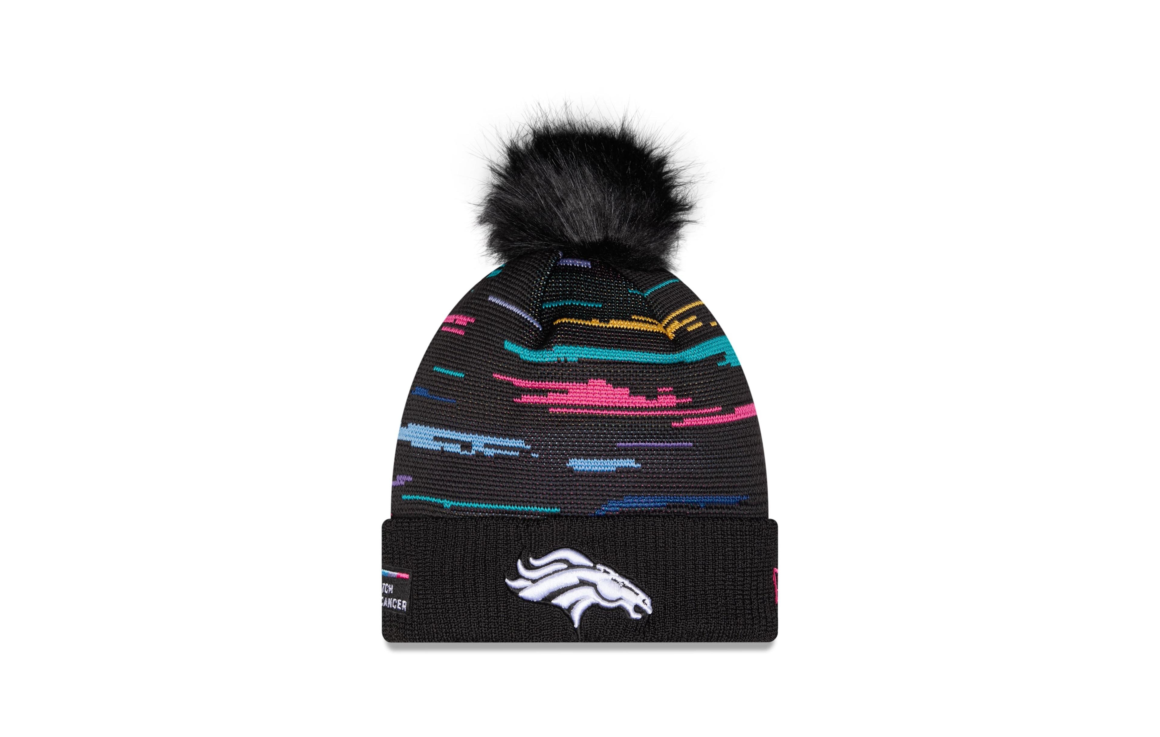 New Era Women's Black Denver Broncos 2026 Nfl Crucial Catch Cuffed Knit with Pom Hat