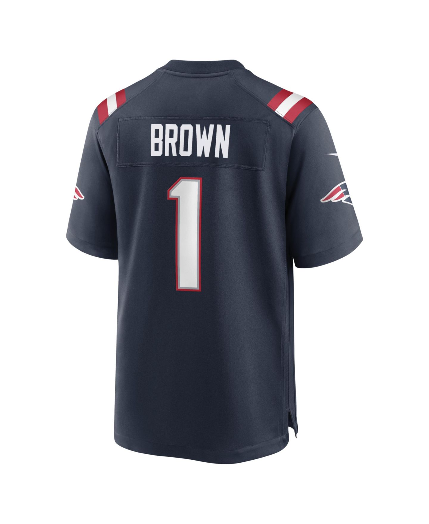 Мужской топ Nike A.J. Brown Navy New England Patriots Team Game Jersey — фото 5