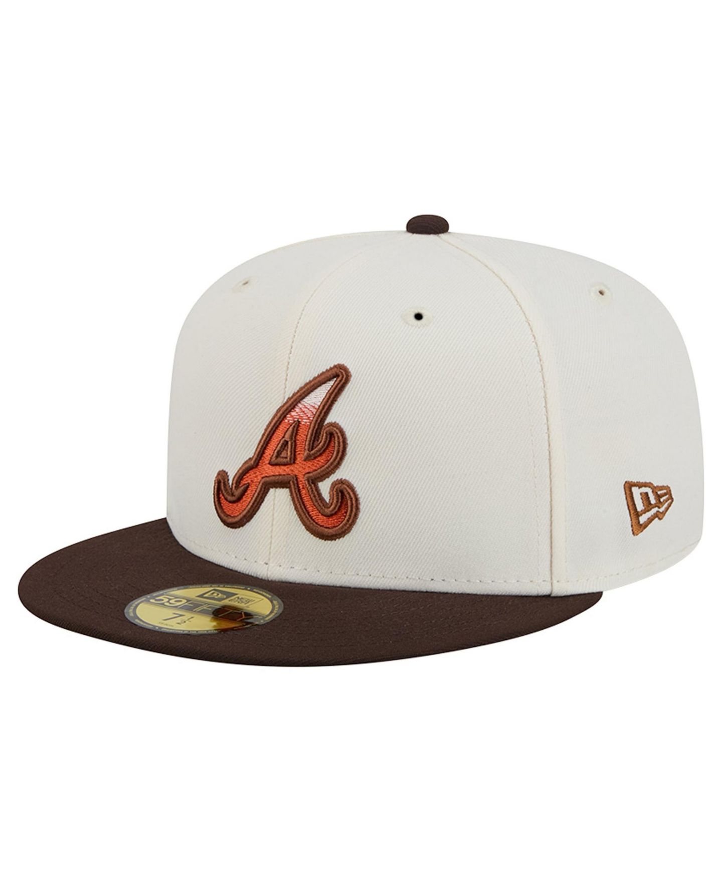 Мужская кепка New Era Natural/Brown Atlanta Braves Pumpkin Spice 59FIFTY Fitted Hat — фото 3