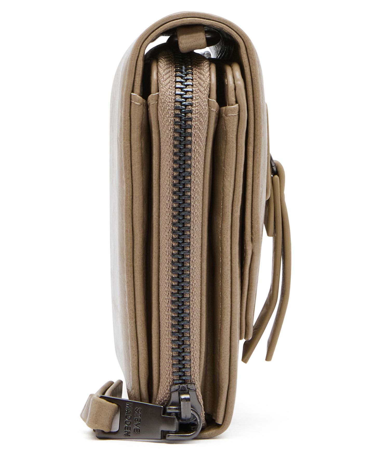 Женский кошелёк Steve Madden Carli Faux Leather Crossbody Wallet with Zipper Pocket, цвет: Бежевый — фото 5