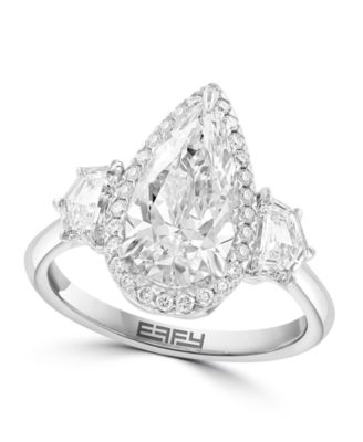 Certified Pear Halo Certified Lab-Grown Diamond Ring (3-1/2 ct. t.w.) in 14k White Gold