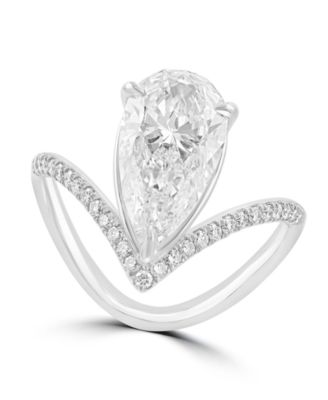 Certified Lab-Grown Diamond Pear (3-1/5 ct. t.w.) Ring in 14k White Gold