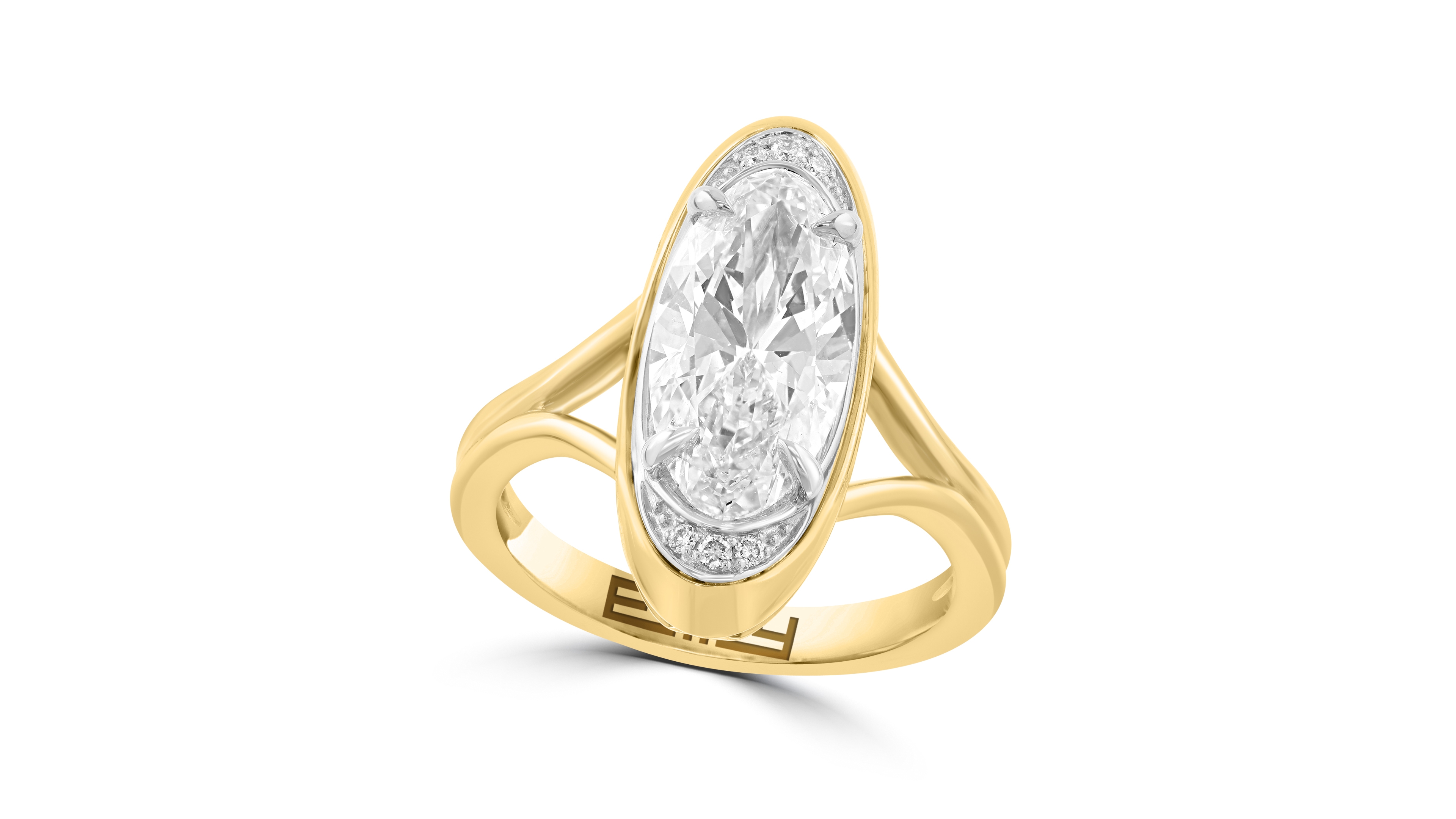 Effy Oval Lab Grown Diamond Ring (3 ct. t.w.) in 14K Yellow Gold
