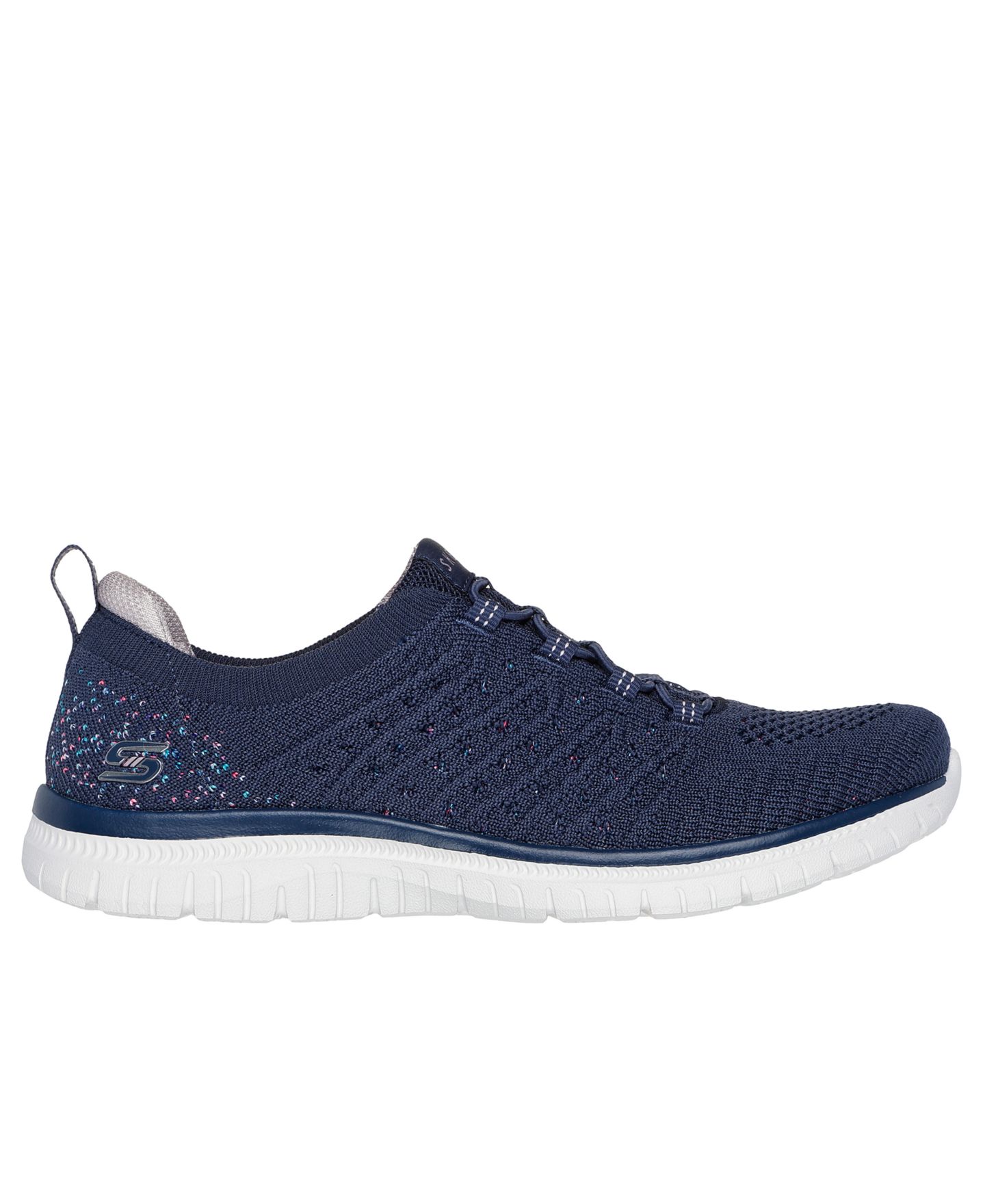 Женские кроссовки Skechers Virtue Knit Walking Sneakers, Air-Cooled Memory Foam, цвет: Тёмно-синий — фото 2