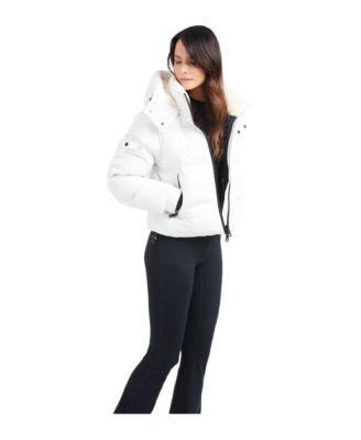 Women's Ez Bonded Sherpa-Lined Hooded Cropped Puffer Jacket