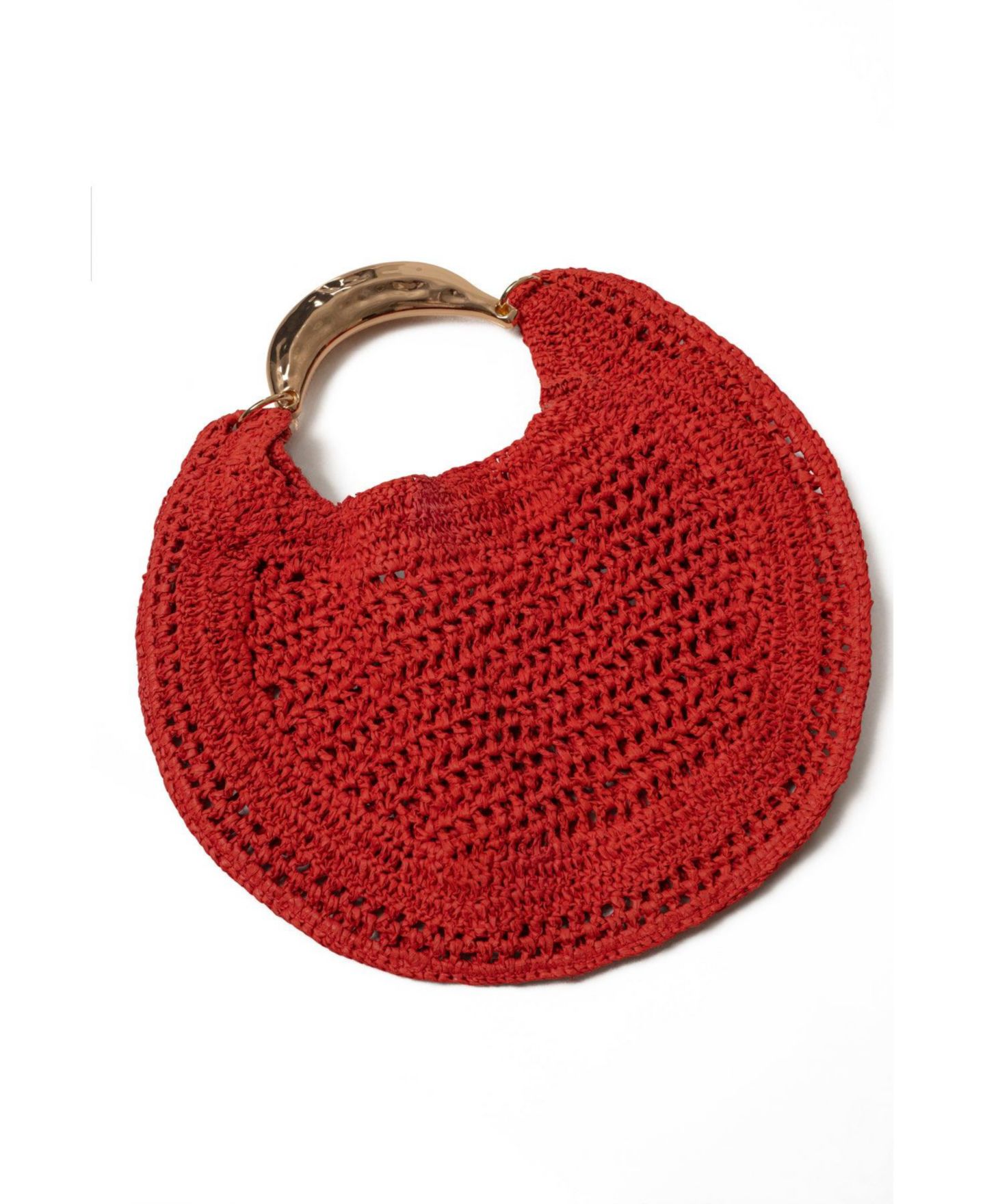 Женская сумка JLUXLABEL Seaside Crescent-Shaped Woven Tote, цвет: Красный — фото 4