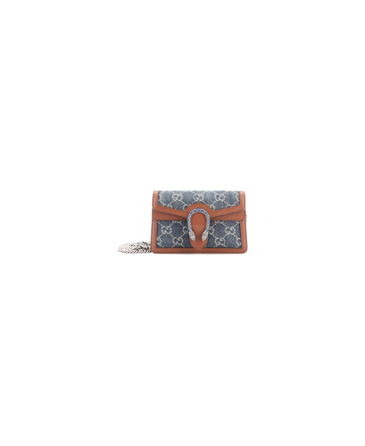Pre-Owned Gucci Super Mini Dionysus Bag Gg Denim - Blue