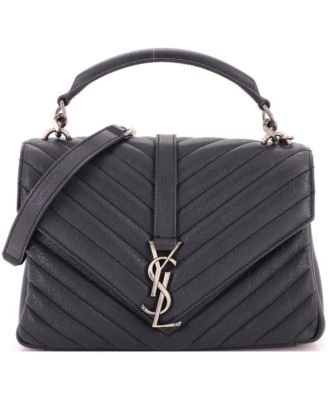 Medium Classic Monogram College Bag Matelasse Chevron Leather