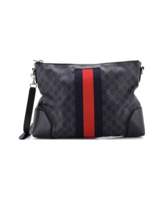 Medium Web Zip Flat Messenger GG Coated Canvas