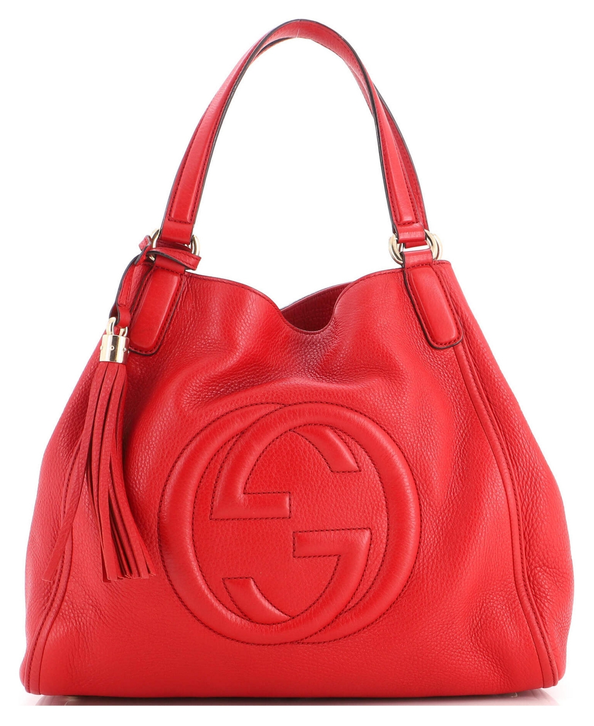 Pre-Owned Gucci Medium Soho Shoulder Bag Leather - Red