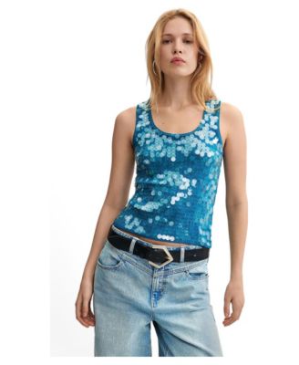 Women's sequin strappy top