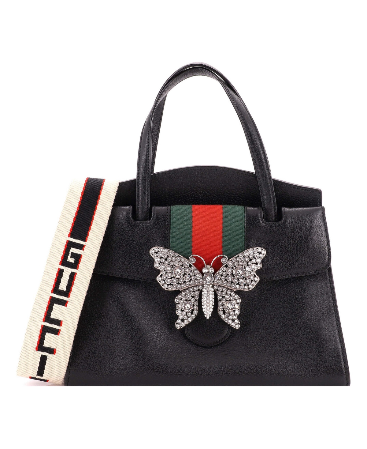 Pre-Owned Gucci Medium Totem Top Handle Bag Leather - Black
