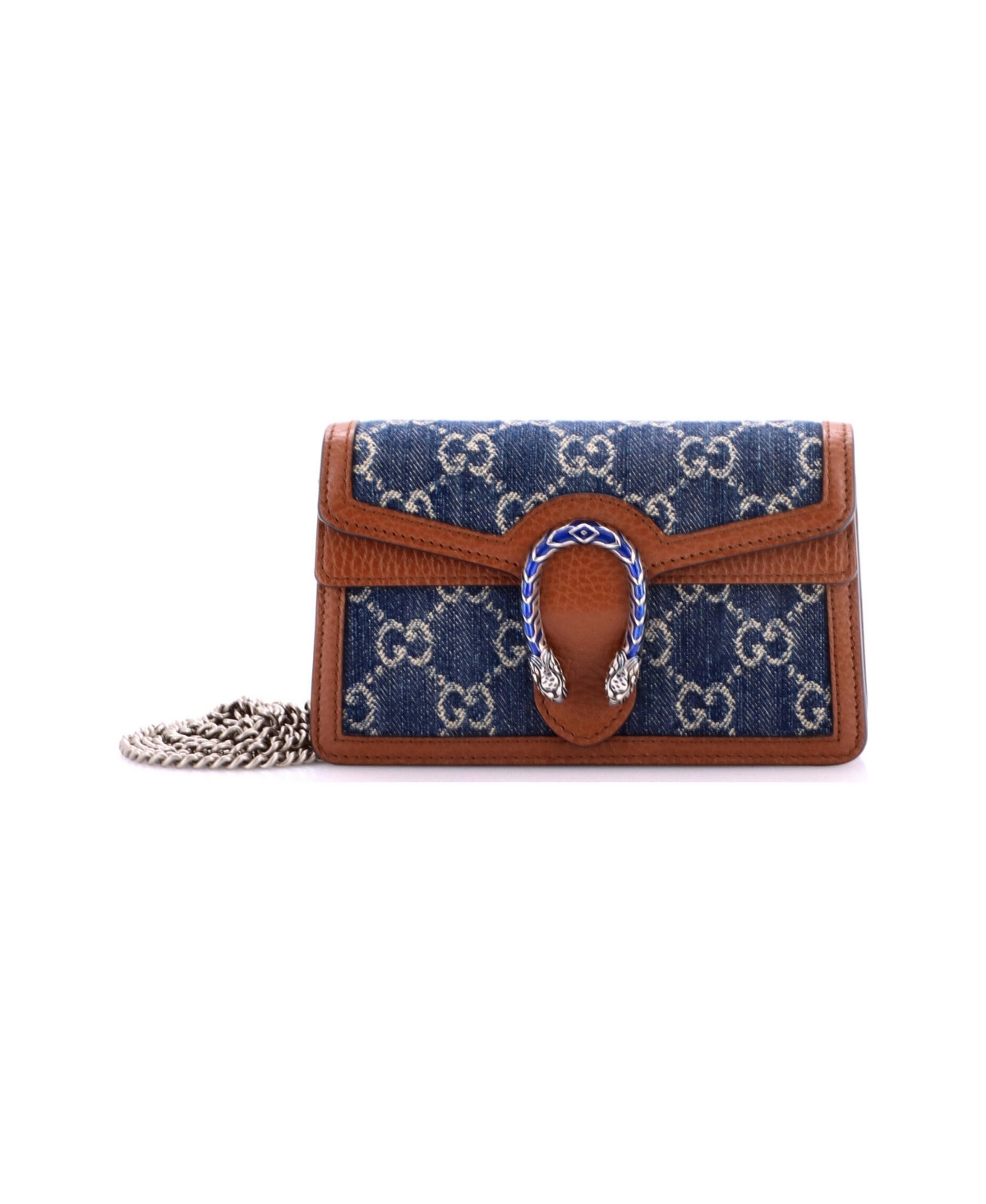 Pre-Owned Gucci Super Mini Dionysus Bag Gg Denim - Blue