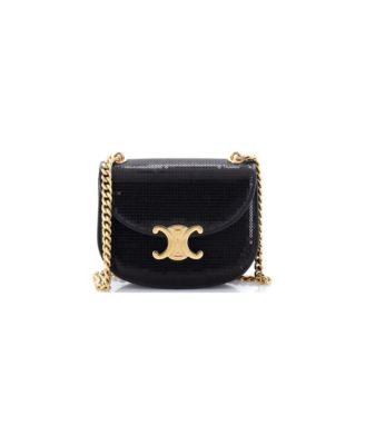 Triomphe Besace Clea Chain Flap Bag Sequins