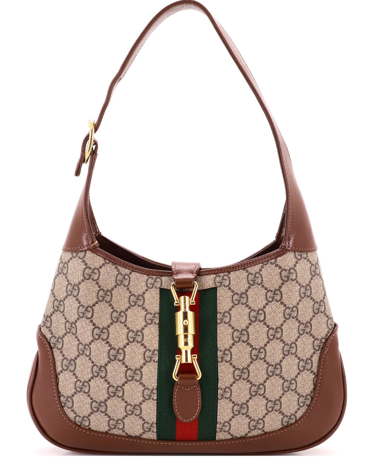 Pre-Owned Gucci Small Jackie 1961 Hobo Gg Coated Canvas - Brown