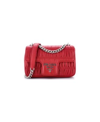 Small Chain Flap Shoulder Bag Nappa Gaufre