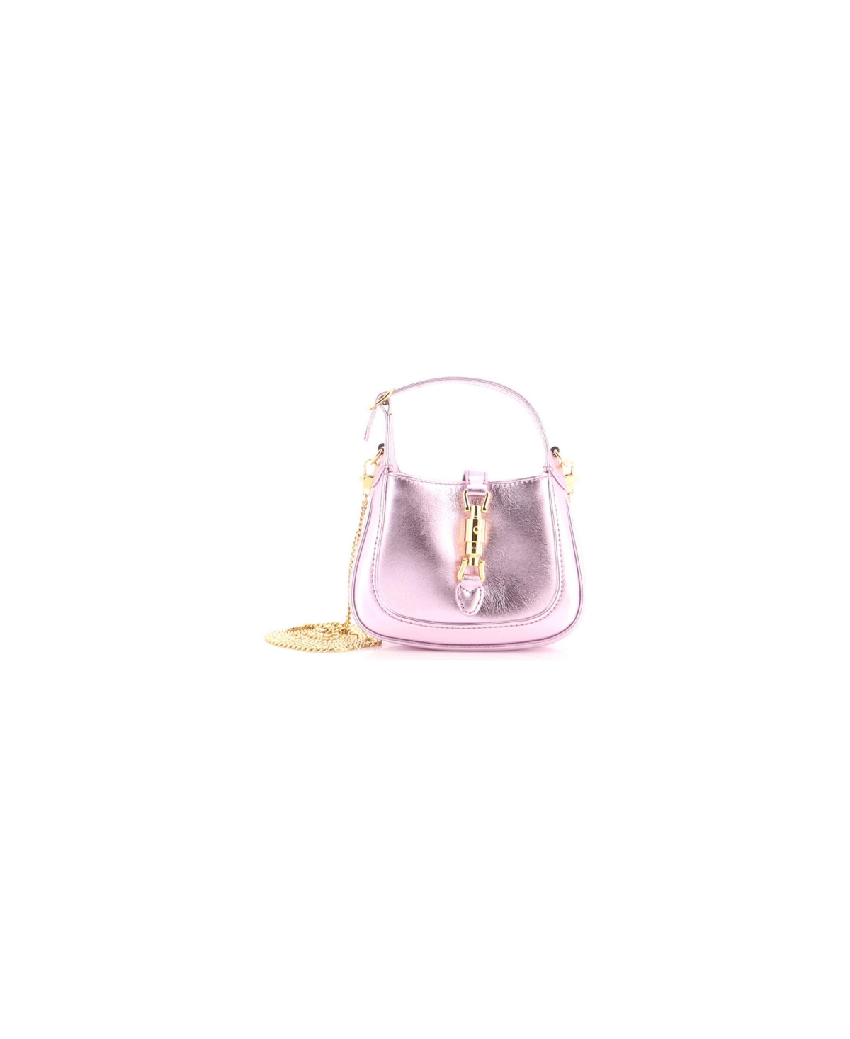 Pre-Owned Gucci Super Mini Jackie 1961 Chain Hobo Leather - Silver