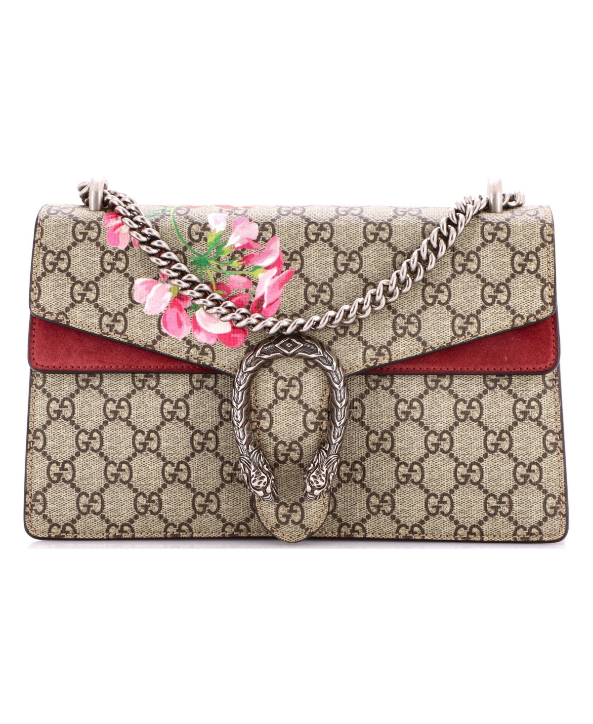 Pre-Owned Gucci Small Dionysus Bag Blooms Print Gg Coated Canvas - Brown