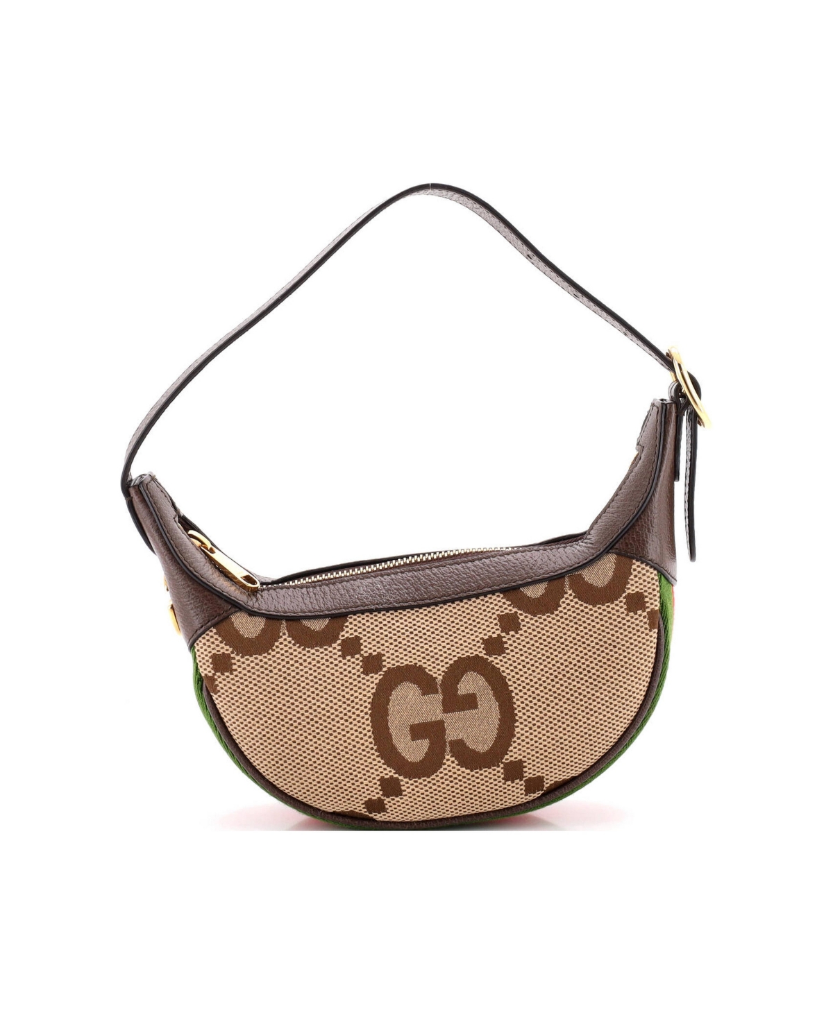Pre-Owned Gucci Mini Ophidia Half Moon Bag Jumbo Gg Canvas - Brown