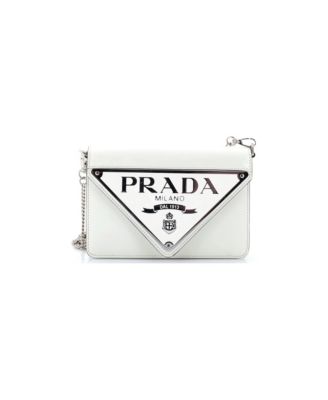 Small Maxi Triangle Logo Chain Flap Bag Brushed Leather