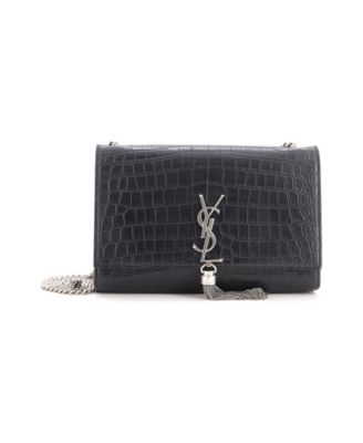 Medium Classic Monogram Tassel Crossbody Bag Embossed Leather