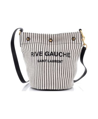 Rive Gauche Bucket Bag Striped Canvas