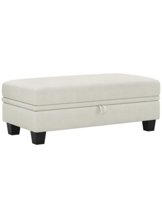 46 Inch Chenille Ottoman With Storage