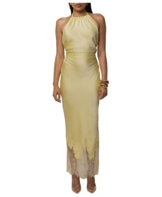 Women's Tuscany Halter Satin Wedding Guest Maxi Dress