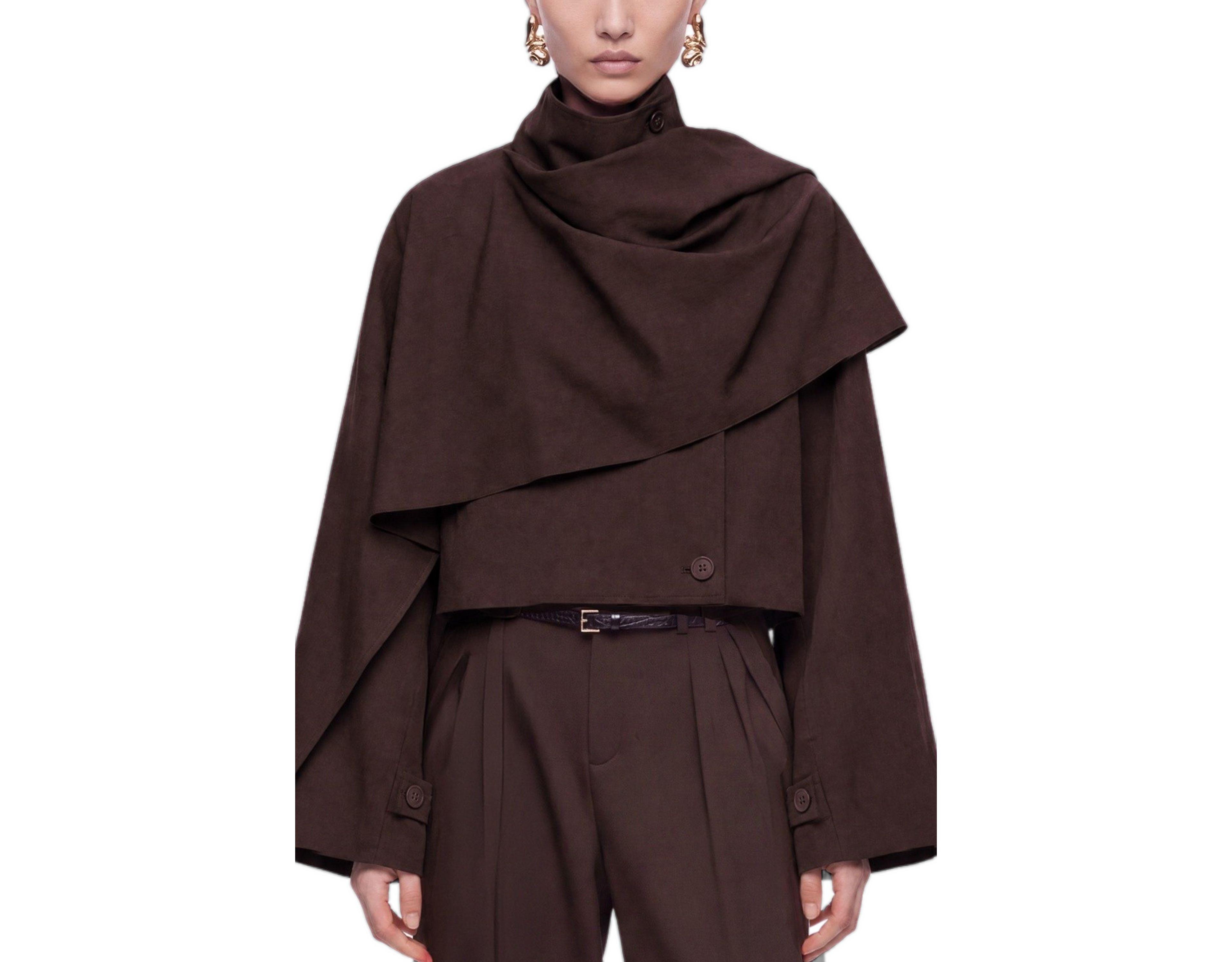 Nocturne Women's Oversized Stand Collar Trench Coat