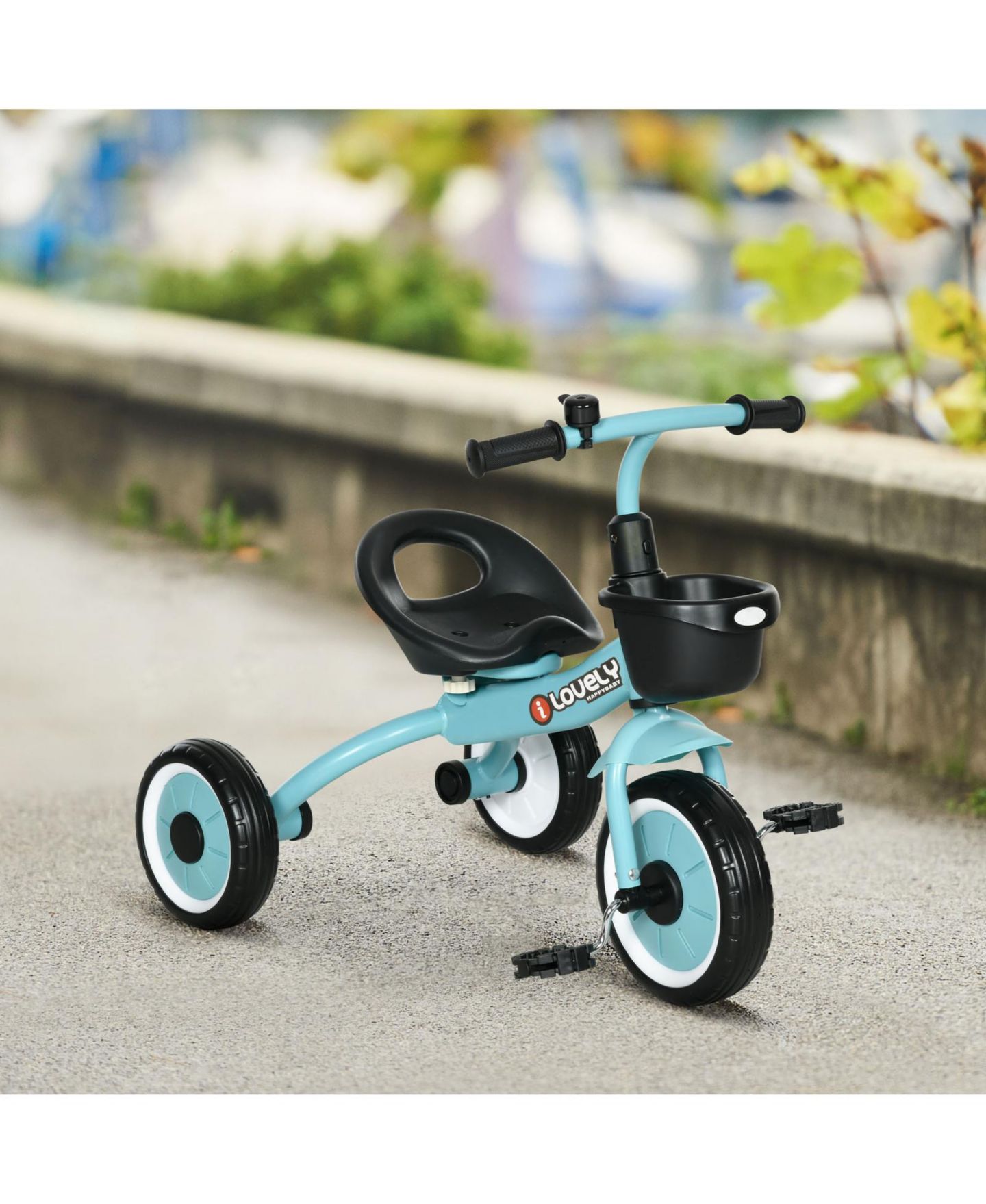 Детская игрушка Glintex Toddler Tricycle with Adjustable Seat, Bell and Storage Basket, 55-lb Capacity, 2–5 лет, цвет: Синий — фото 8
