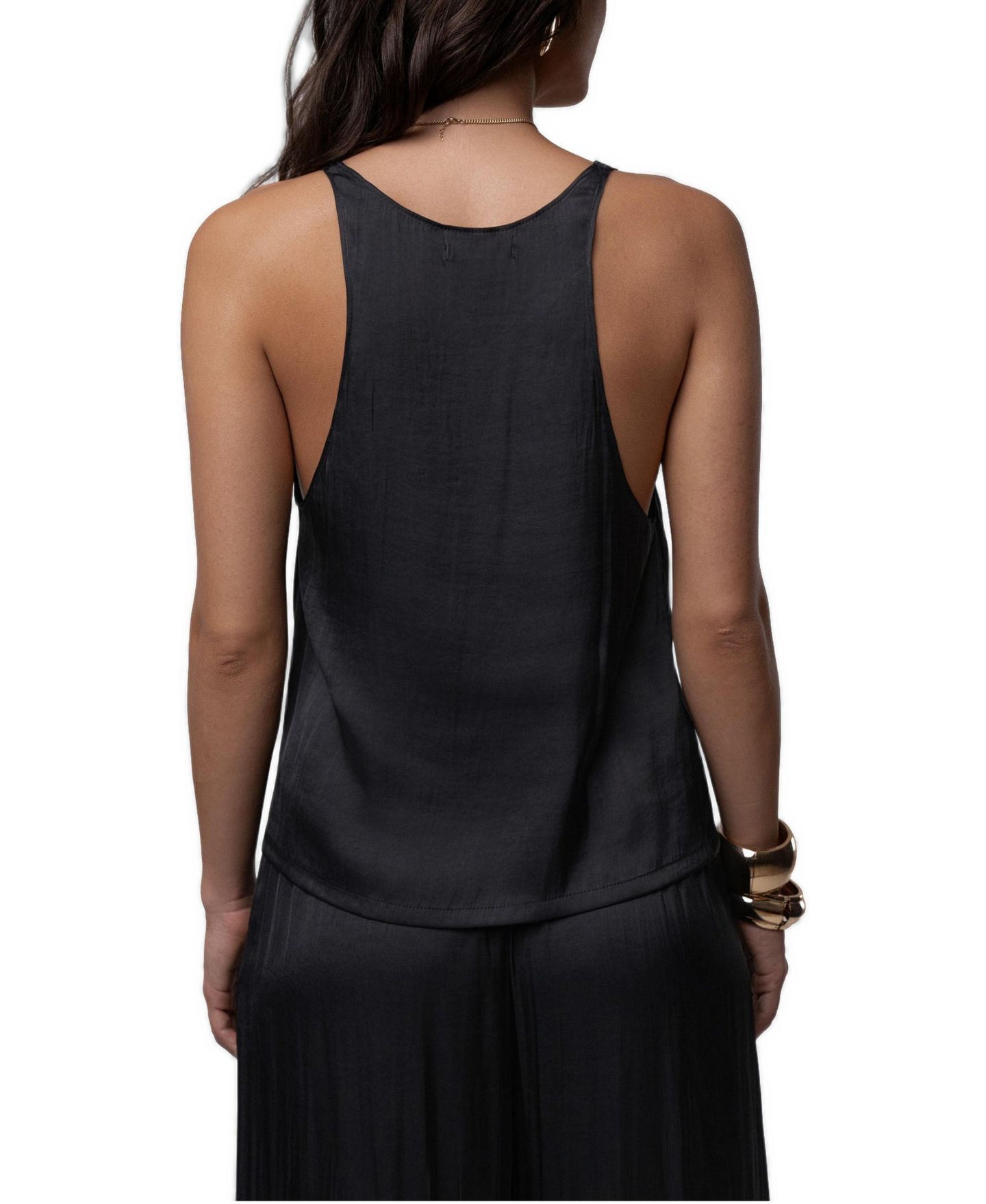 Женский топ JLUXLABEL Open Coast Scoop Neck Satin, цвет: Чёрный — фото 2