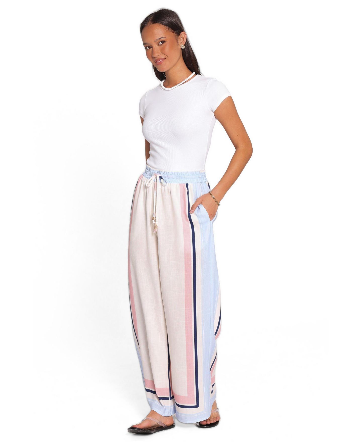 Женские брюки Petal and Pup Zalia High-Rise Wide-Leg Pull-On Linen-Blend — фото 2