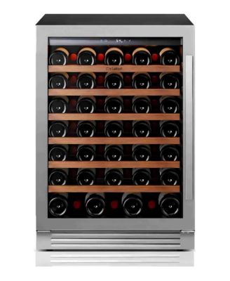 24 Inch Left-Hinge Wine cooler Refrigerator, 61-bottle, 40-65degree(s)F,3 color LED, 5.65 cu.ft,With Lights,Racks